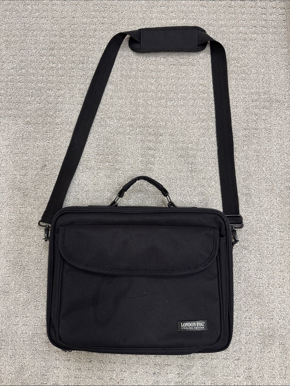 London Fog Black Men's Laptop Crossbody Briefcase